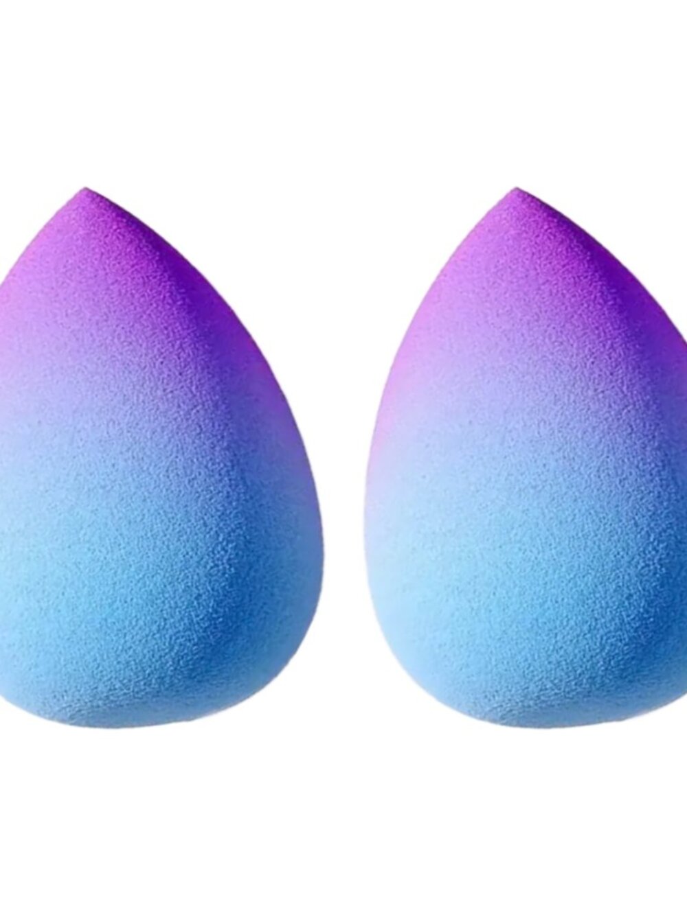 2pc Set of Makeup Blender Sponge Pointed Teardrop In Purple Blue Ombre Lot New